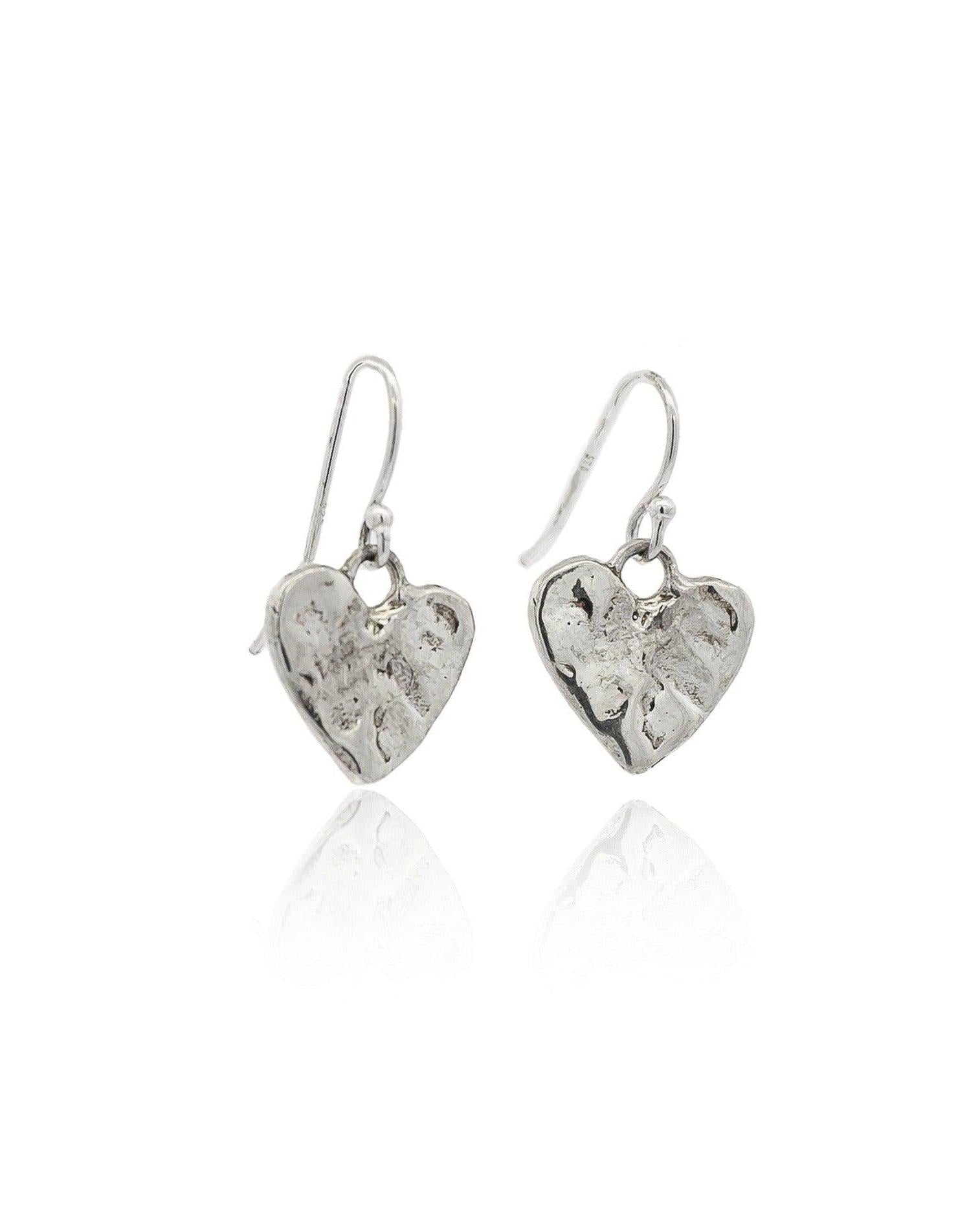 Eros Silver Heart Earrings - Dea Dia