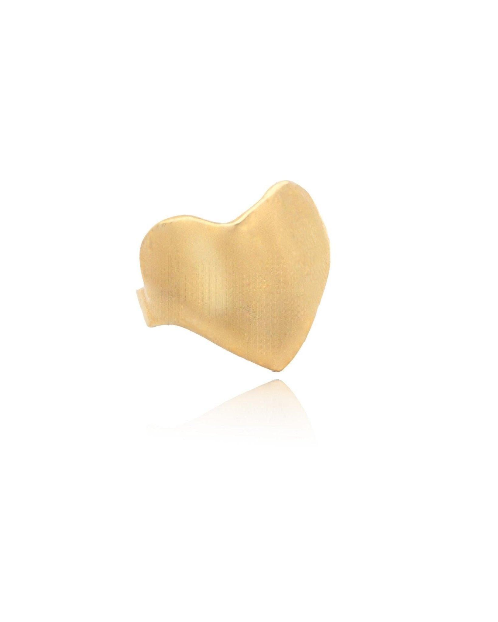 Eros Solid 14k Gold Heart Signet Ring - Dea Dia