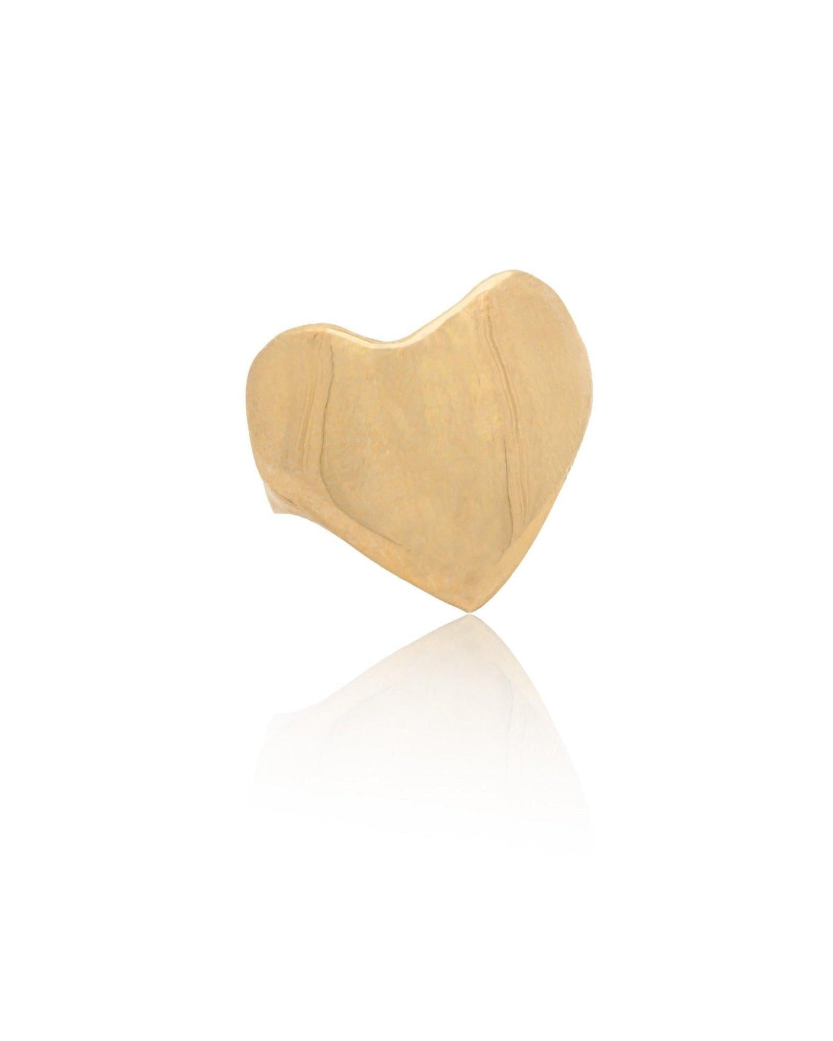 Eros Solid 14k Gold Heart Signet Ring - Dea Dia