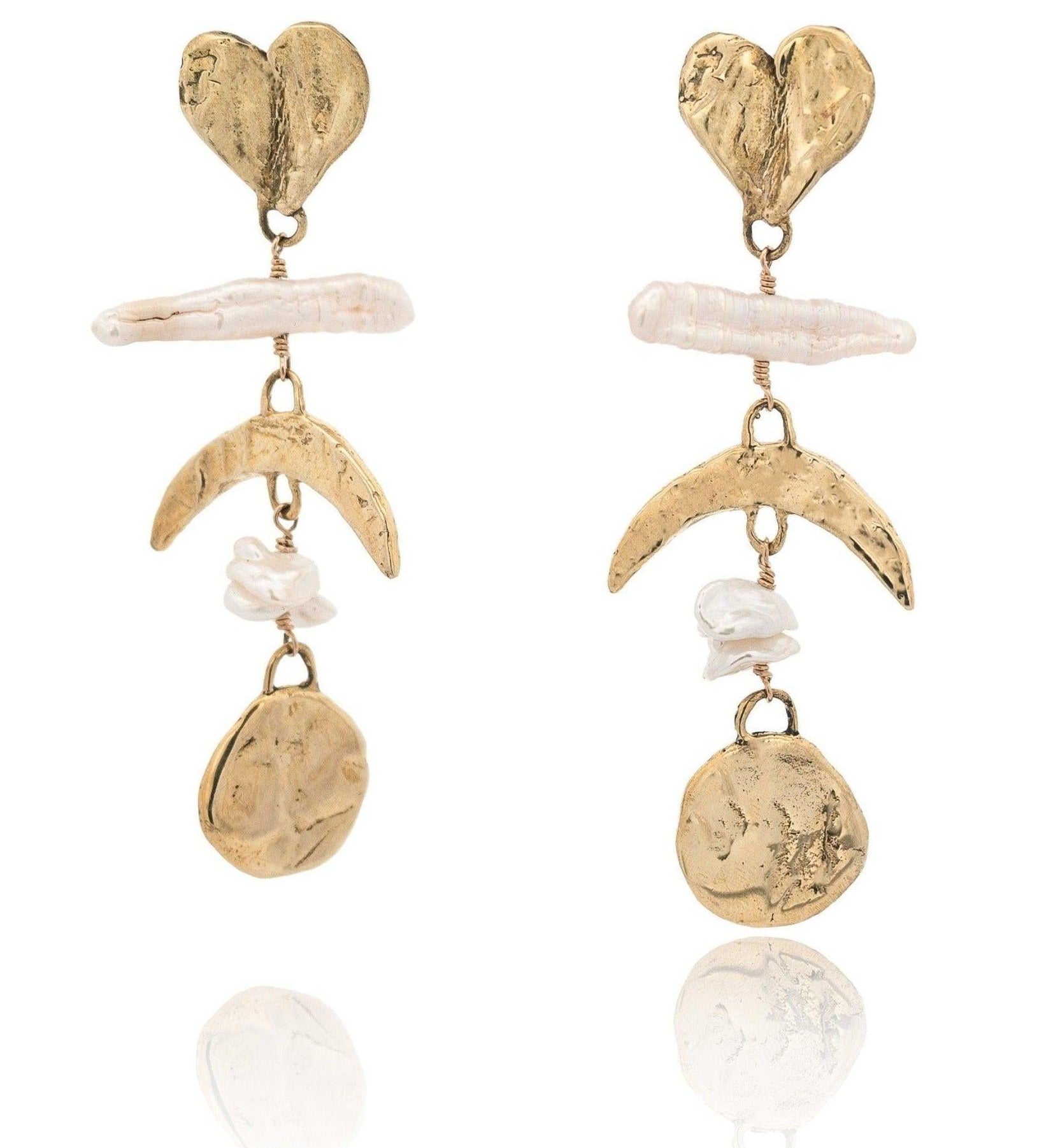 Gold Celestial Ladder Earrings - Dea Dia