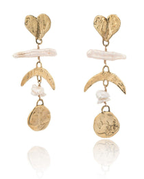 Gold Celestial Ladder Earrings - Dea Dia