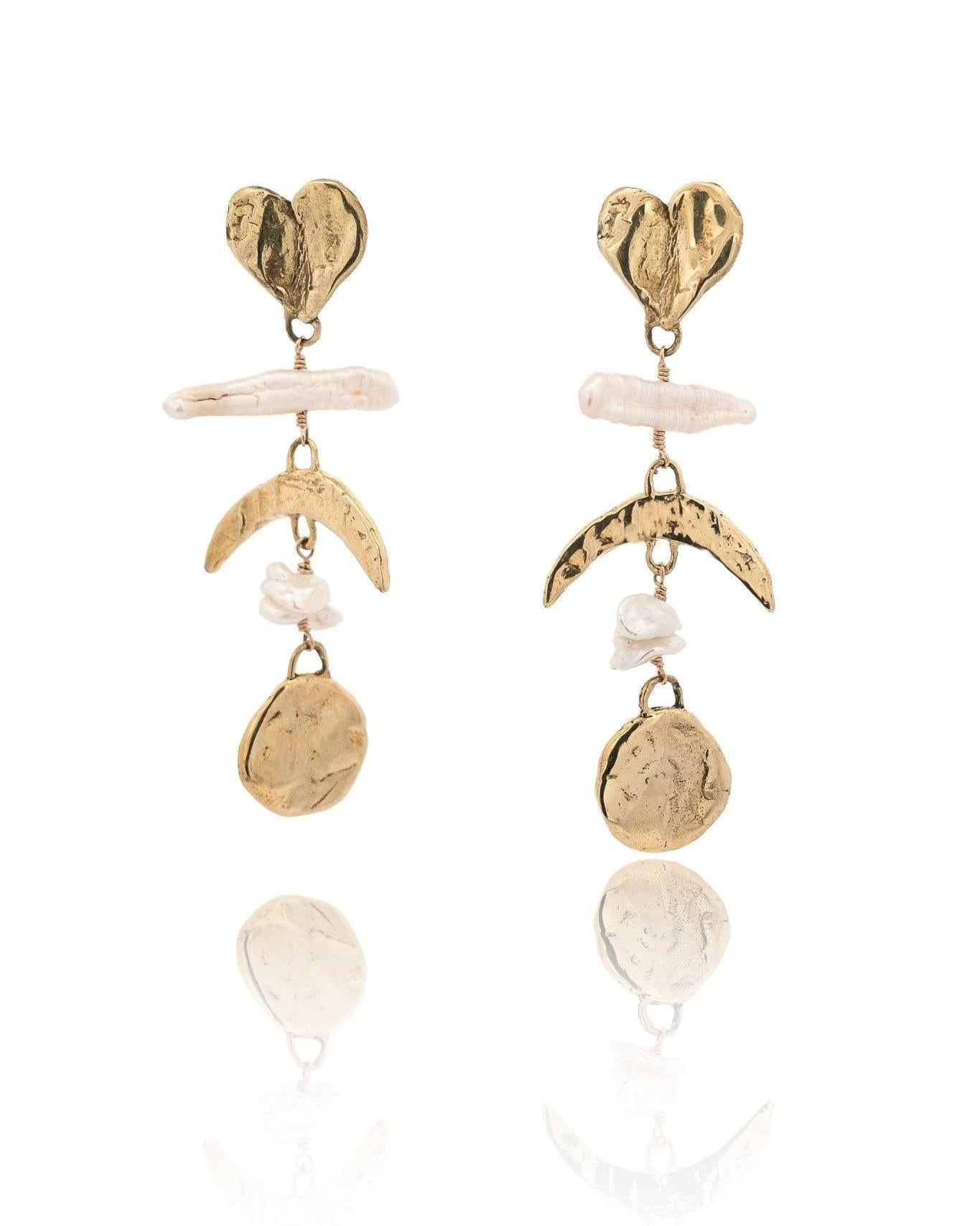 Gold Celestial Ladder Earrings - Dea Dia