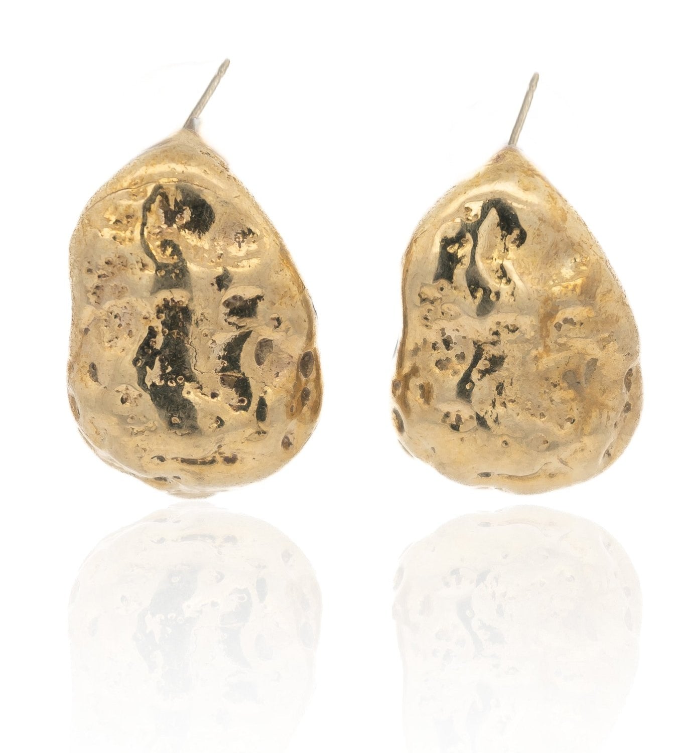 Gold Nugget Dome Earrings - Dea Dia