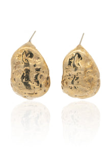 Gold Nugget Dome Earrings - Dea Dia