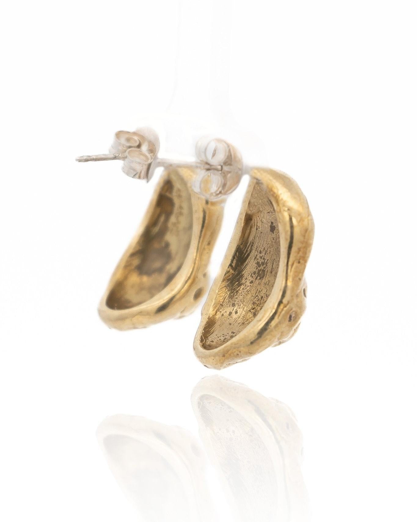 Gold Nugget Dome Earrings - Dea Dia