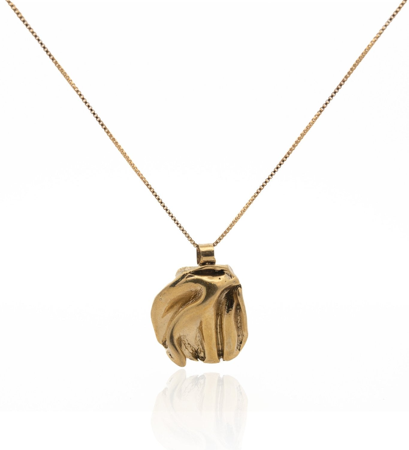 Gold Panamint Folded Pendant Necklace - Chain or Leather Cord - Dea Dia