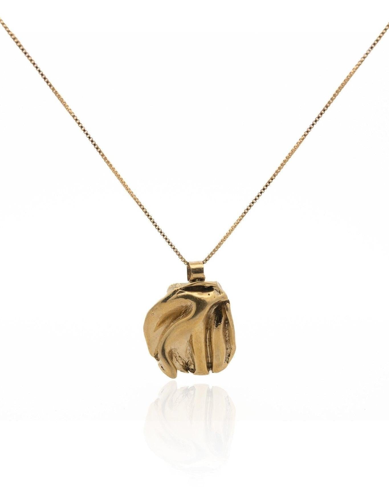 Gold Panamint Folded Pendant Necklace - Chain or Leather Cord - Dea Dia
