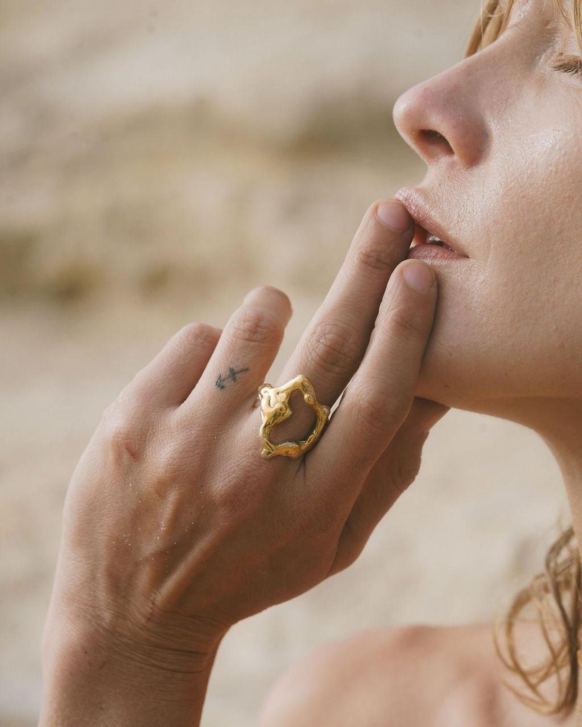 Gold Tecopa Modernist Drip Ring - Dea Dia