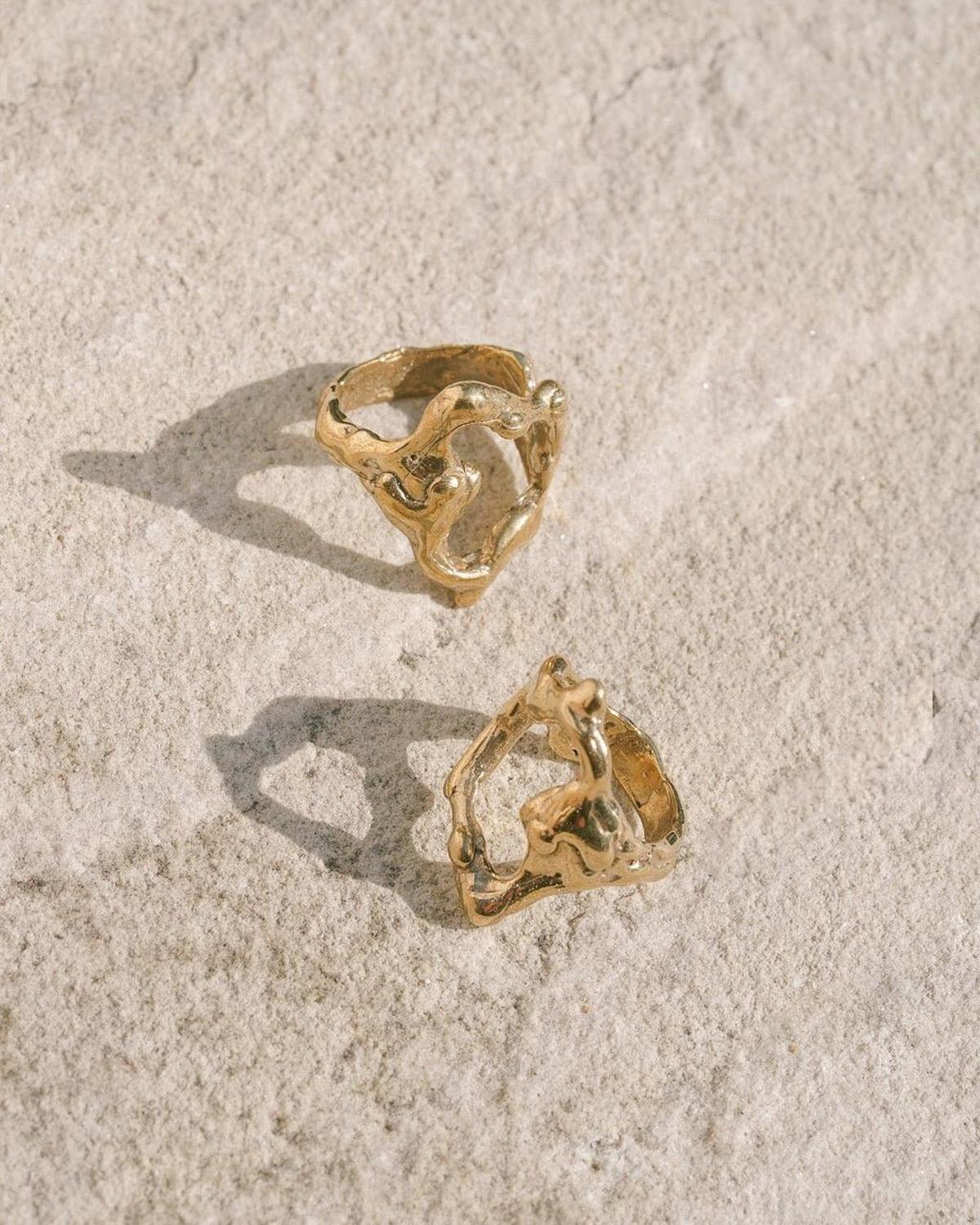 Gold Tecopa Modernist Drip Ring - Dea Dia