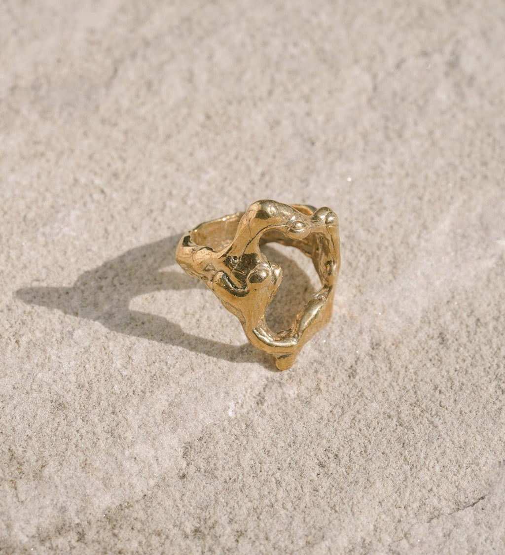 Gold Tecopa Modernist Drip Ring - Dea Dia