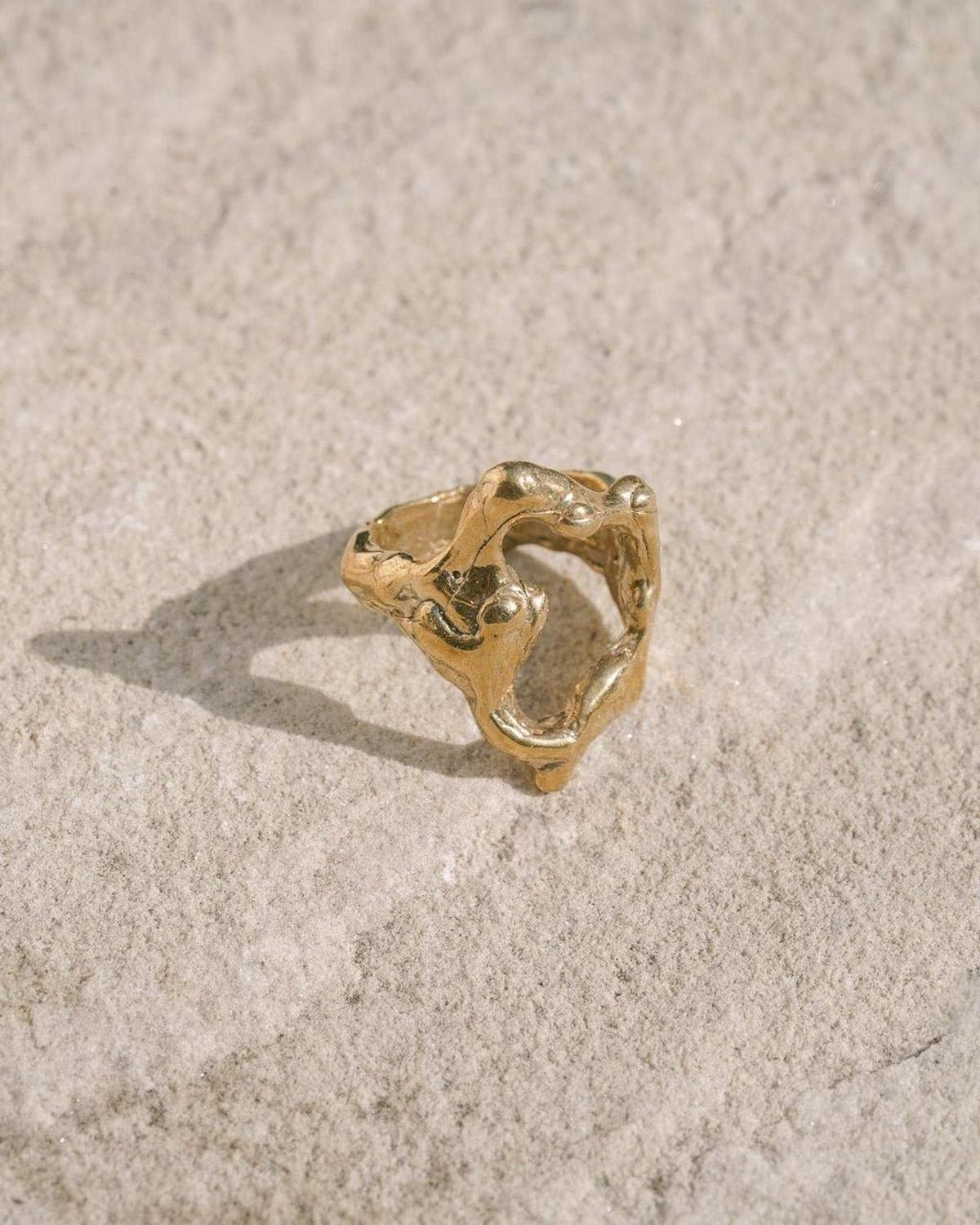 Gold Tecopa Modernist Drip Ring - Dea Dia