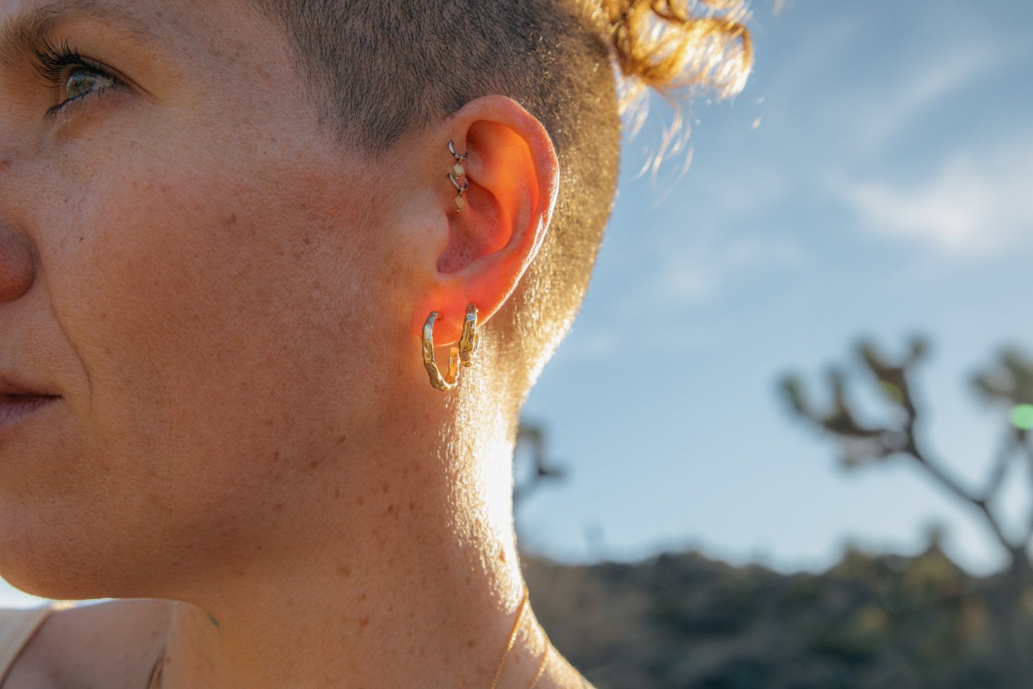 Gold Terrain Hoops - Large - Dea Dia