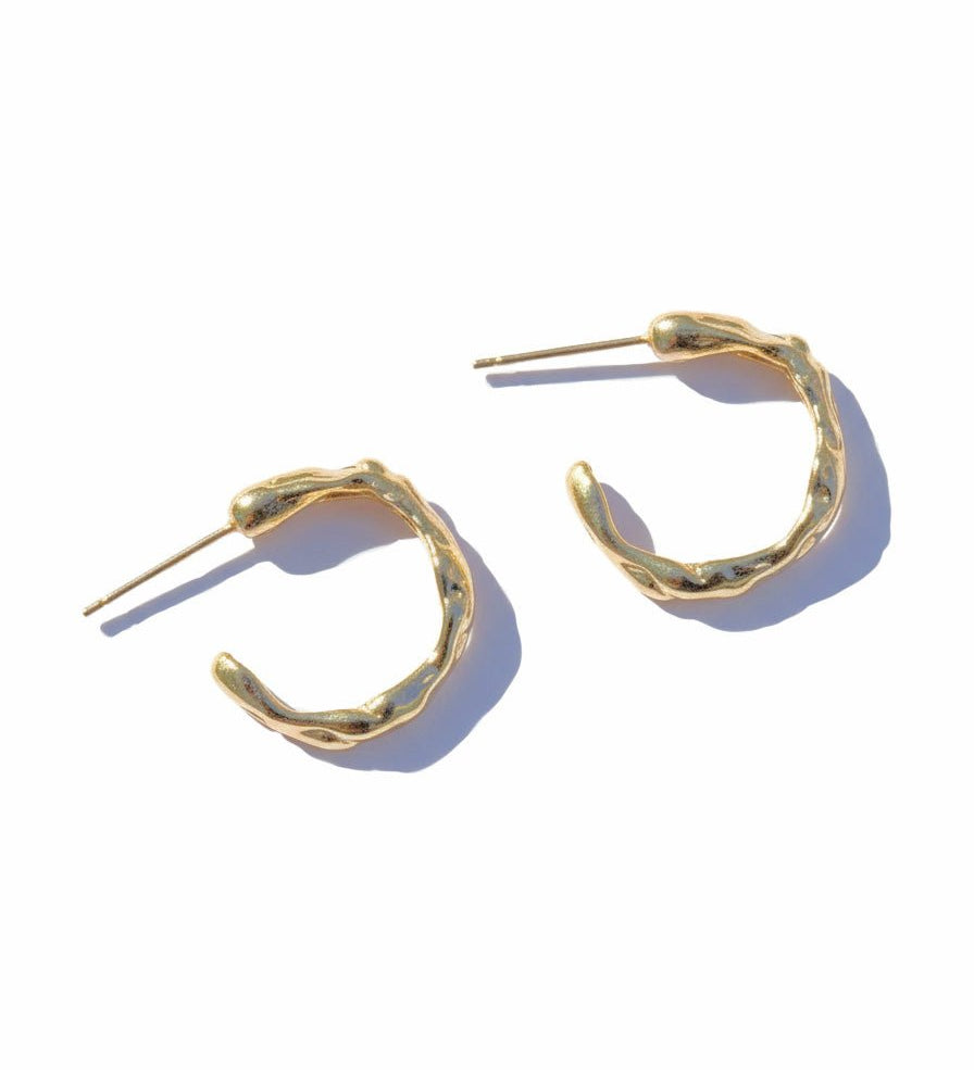 Gold Terrain Hoops - Small - Dea Dia