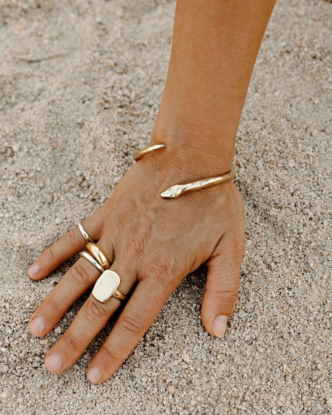 Golden Snake Twist Cuff - Dea Dia