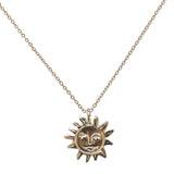 Golden Sun Charm Talisman Necklace - Gold Plated - Dea Dia