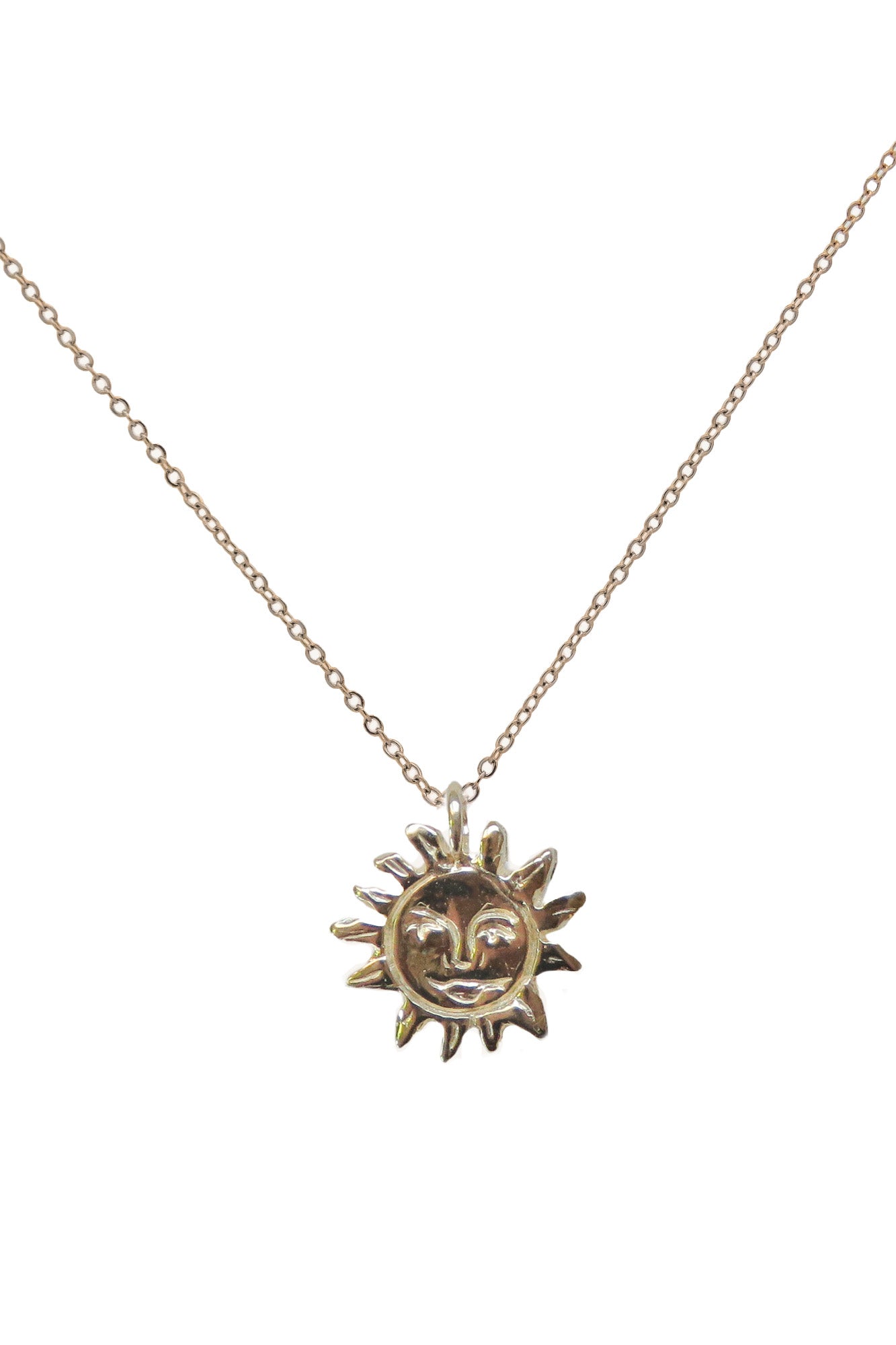 Golden Sun Charm Talisman Necklace - Gold Plated - Dea Dia