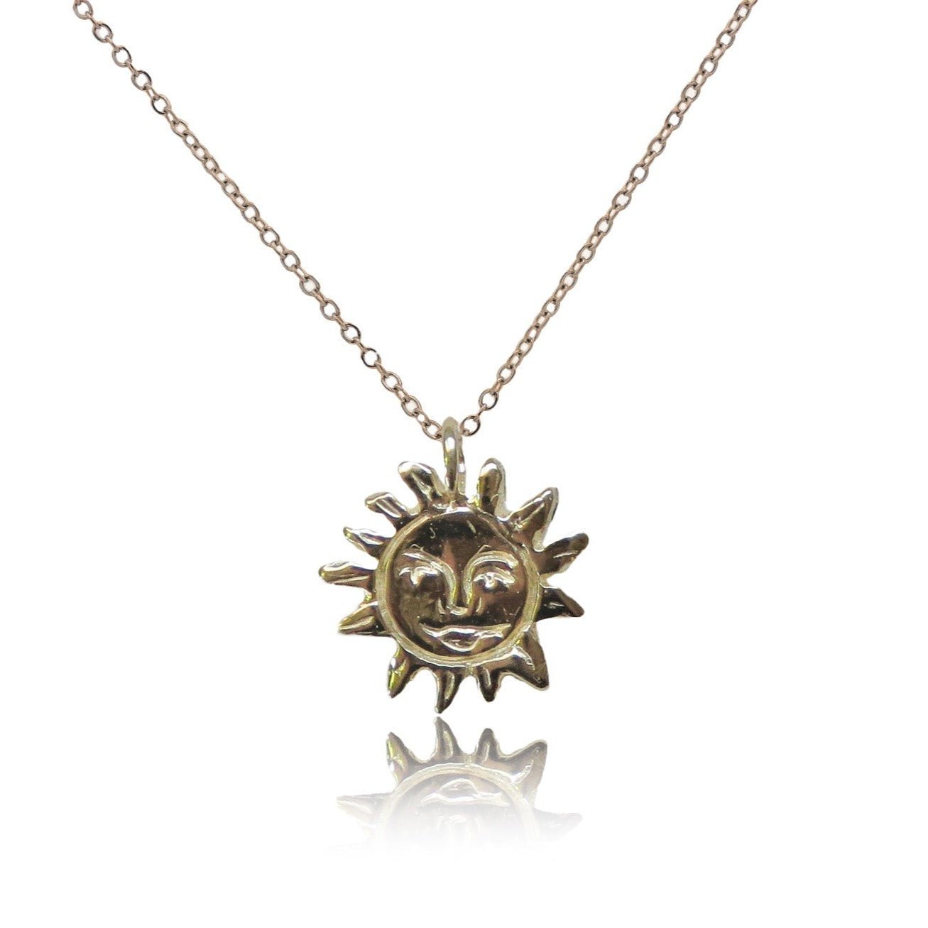 Golden Sun Charm Talisman Necklace - Gold Plated - Dea Dia