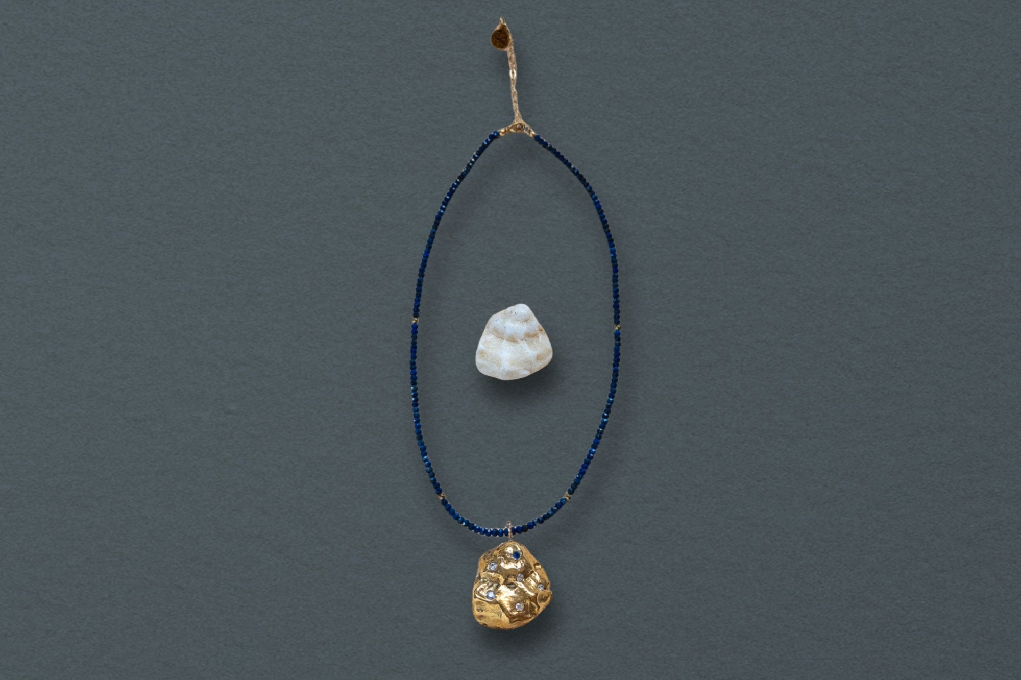 Lapis Mollusk Shell Necklace - Dea Dia