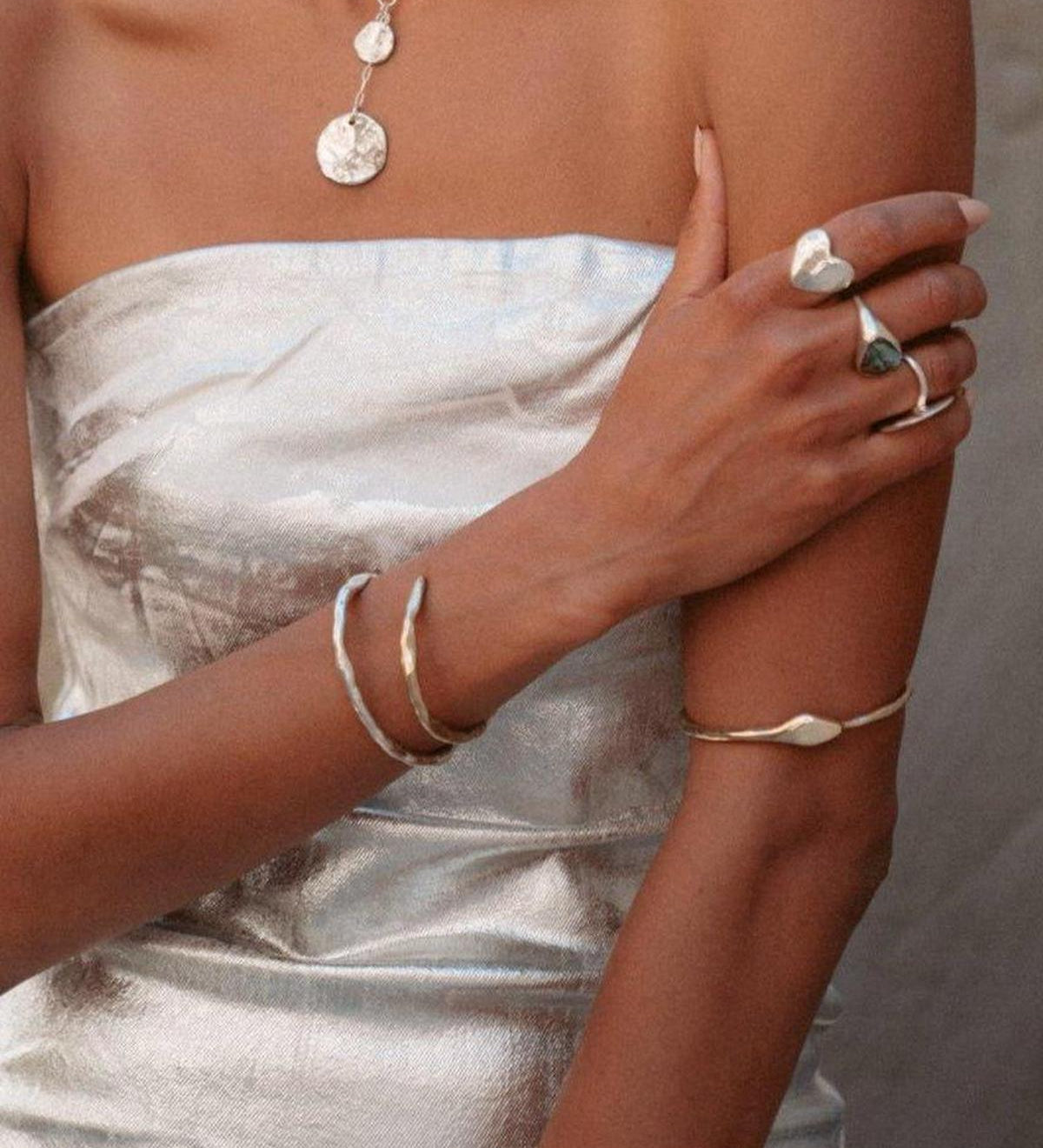 Luna Silver Cuff Bracelet - Dea Dia
