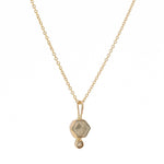 Minimalist Dainty Rose Cut Hexagon Diamond Necklace, 14k Yellow Gold - Dea Dia