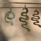 Mismatched Gold Snake Earrings with Hammer Texture - Dea Dia