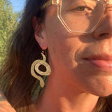 Mismatched Silver Snake Earrings with Hammer Texture - Dea Dia