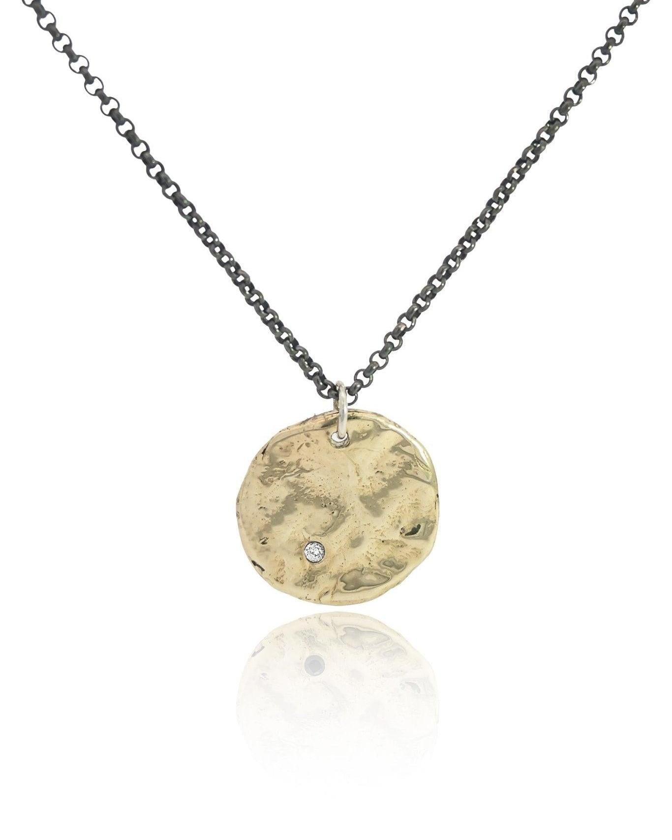 Mixed Metal Lunar Gemstone Necklace - Dea Dia
