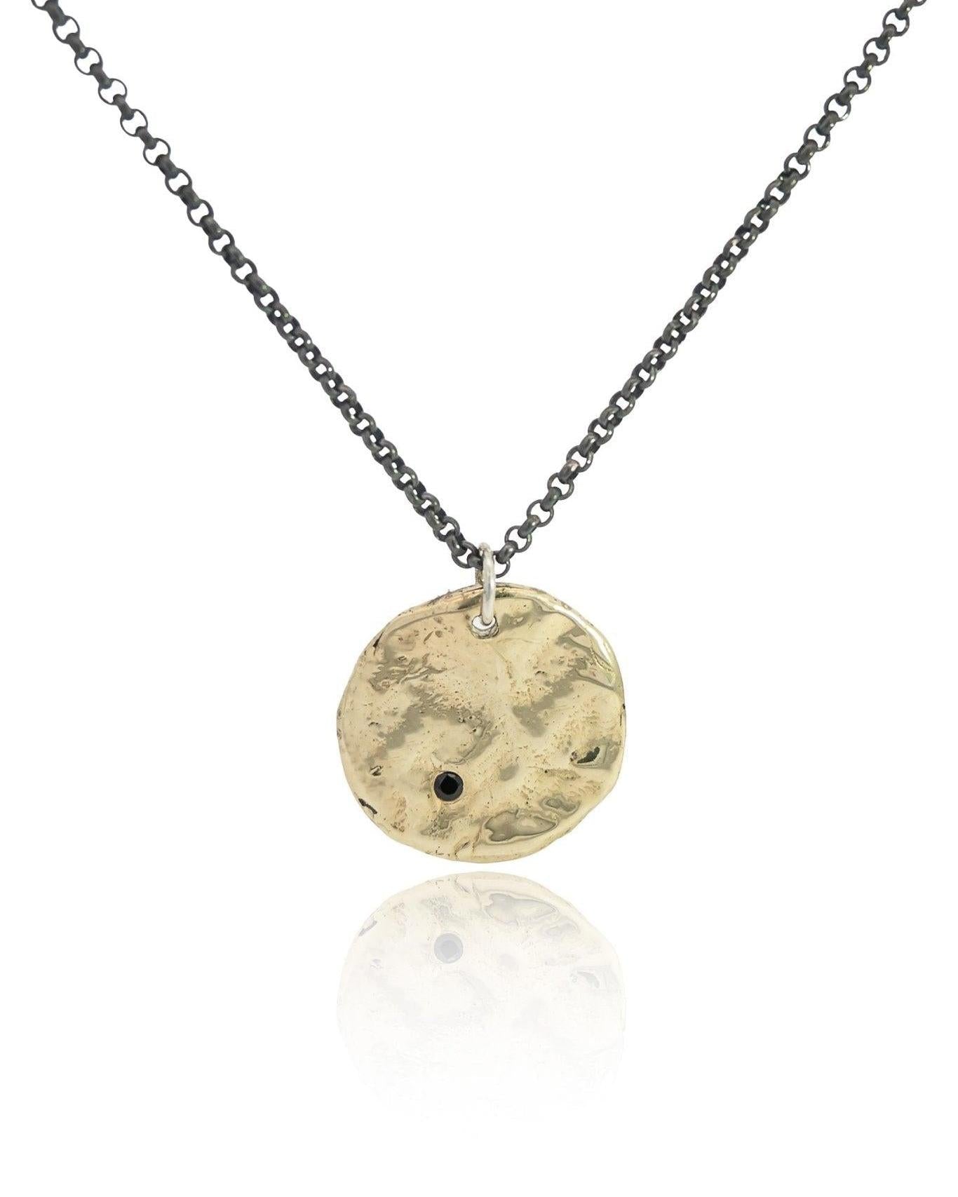 Mixed Metal Lunar Gemstone Necklace - Dea Dia