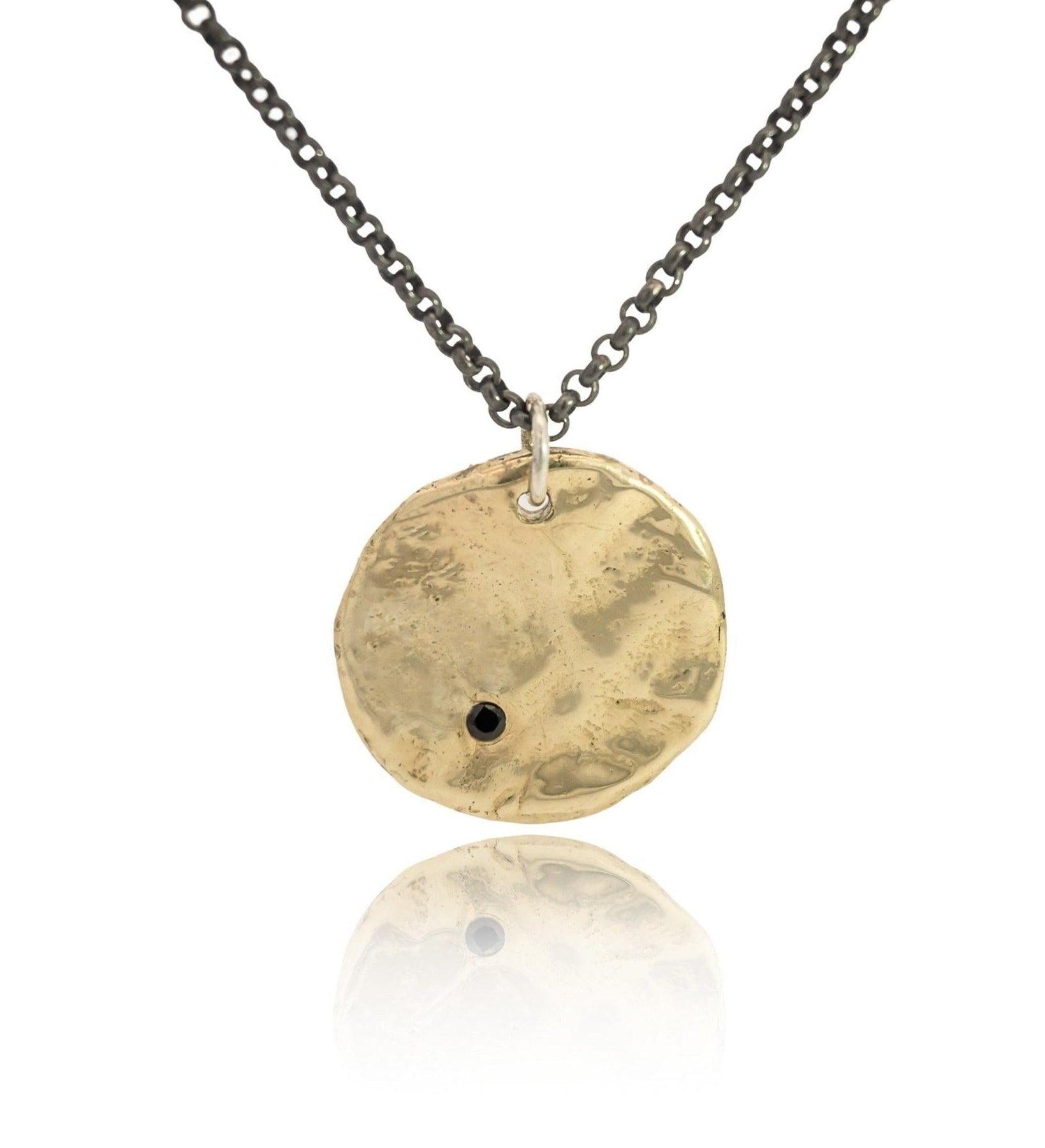 Mixed Metal Lunar Gemstone Necklace - Dea Dia
