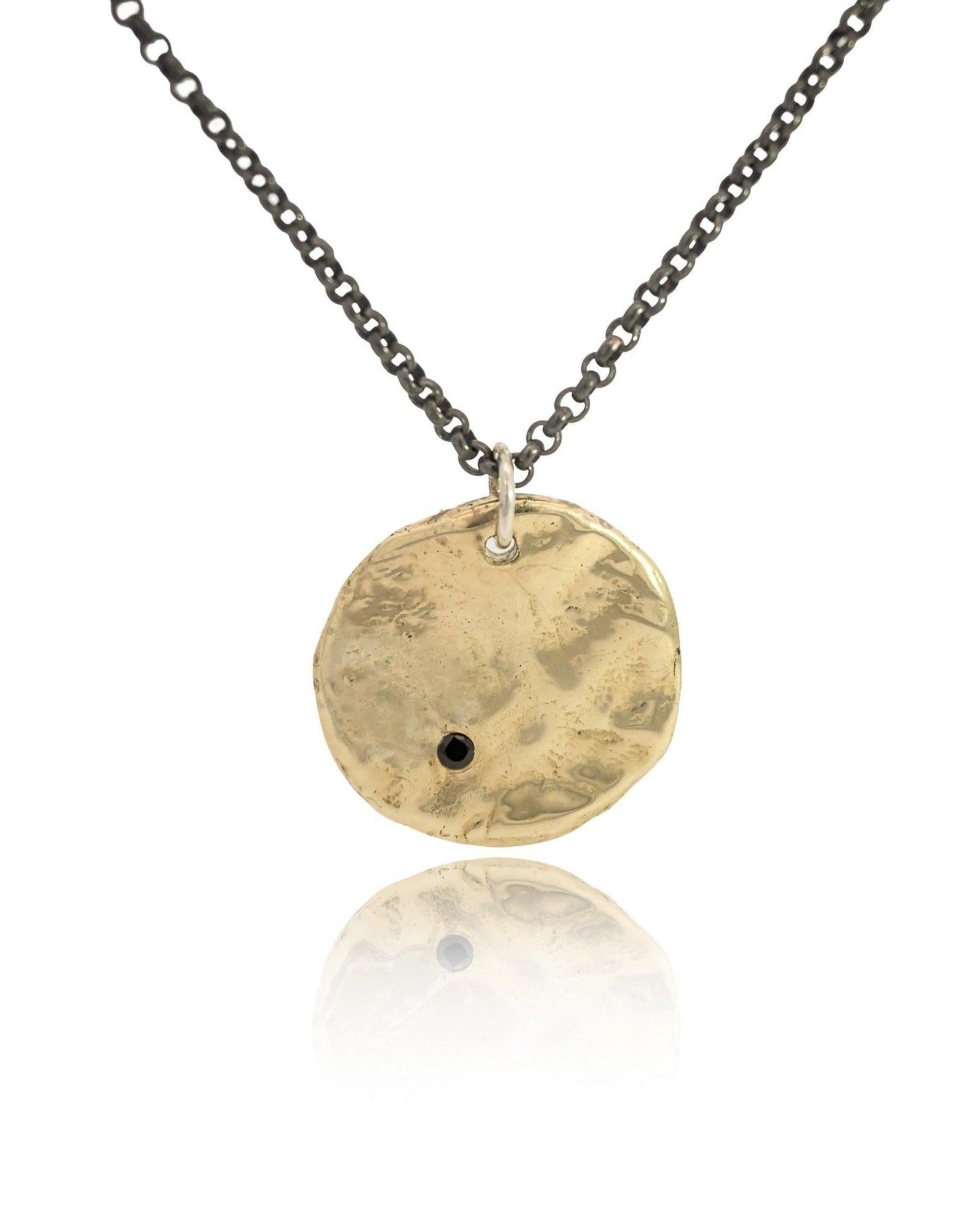 Mixed Metal Lunar Gemstone Necklace - Dea Dia