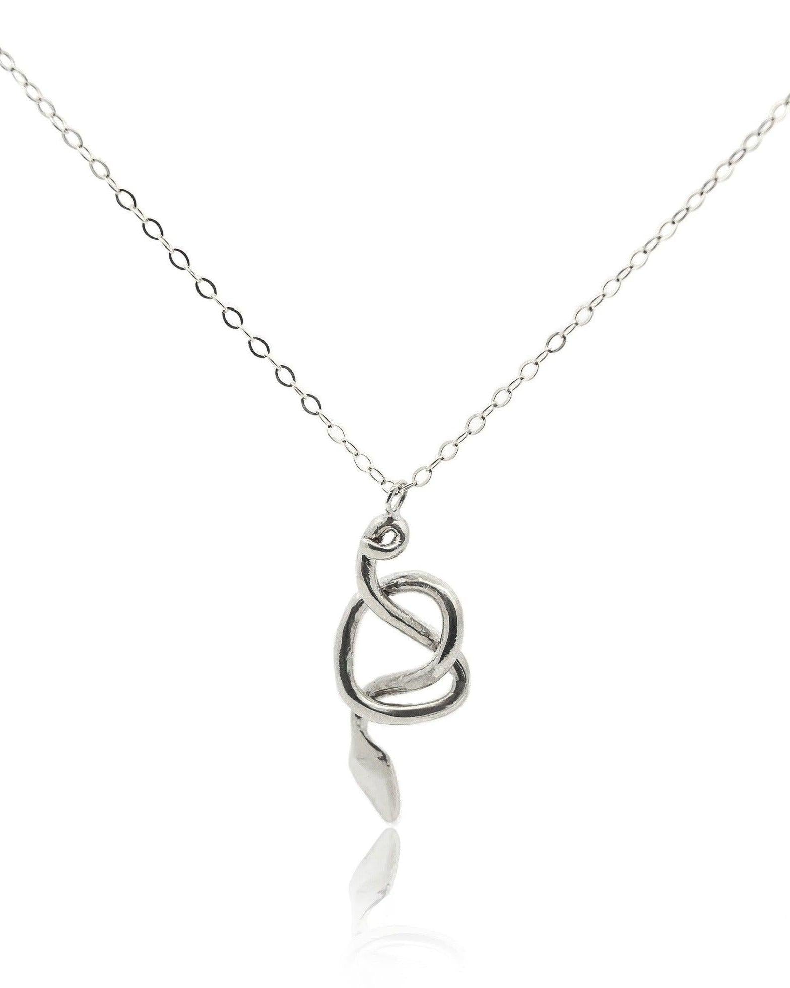 Nyoka Silver Knotted Snake Necklace - Dea Dia