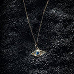 One of a Kind 14k Evil Eye Talisman with Blue Sapphire - Dea Dia