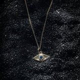 One of a Kind 14k Evil Eye Talisman with Blue Sapphire - Dea Dia