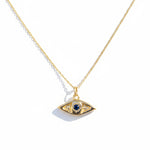 One of a Kind 14k Evil Eye Talisman with Blue Sapphire - Dea Dia