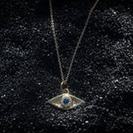 One of a Kind 14k Evil Eye Talisman with Blue Sapphire - Dea Dia