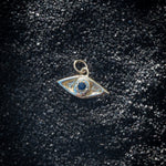 One of a Kind 14k Evil Eye Talisman with Blue Sapphire - Dea Dia