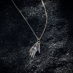 One of a Kind 14k Hand Talisman Charm with Milky Pink Sapphire - Dea Dia
