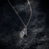 One of a Kind 14k Hand Talisman Charm with Milky Pink Sapphire - Dea Dia