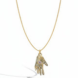 One of a Kind 14k Hand Talisman Charm with Milky Pink Sapphire - Dea Dia