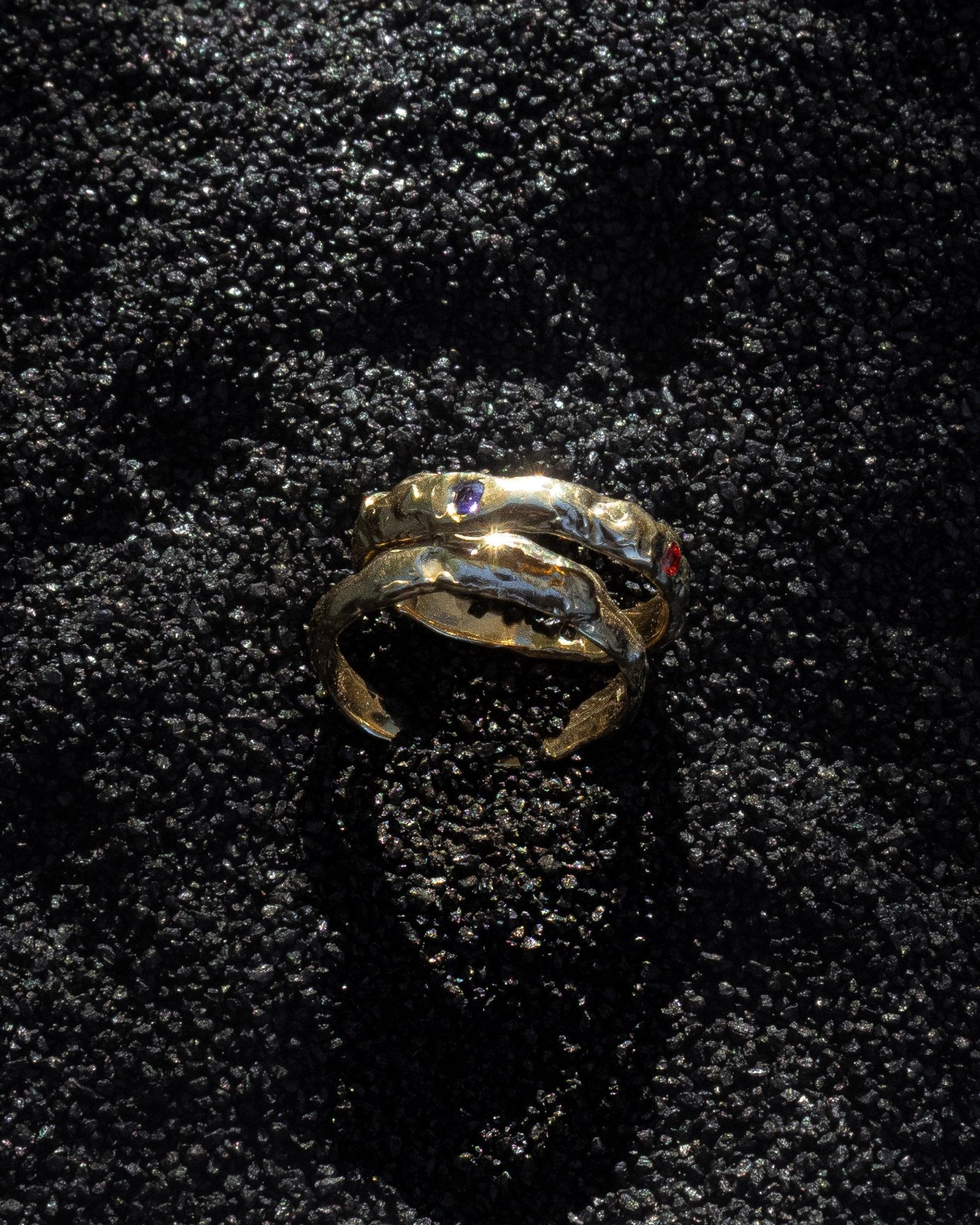 One of a Kind Terrain Sapphire Gold Ring - Dea Dia
