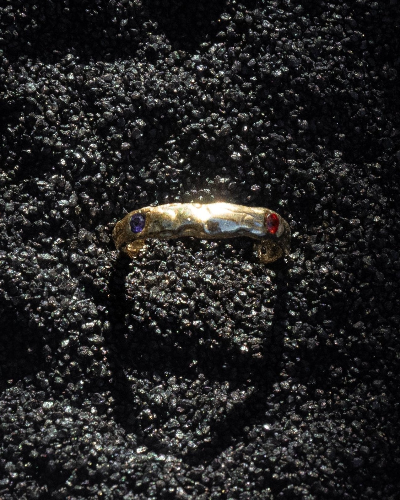 One of a Kind Terrain Sapphire Gold Ring - Dea Dia