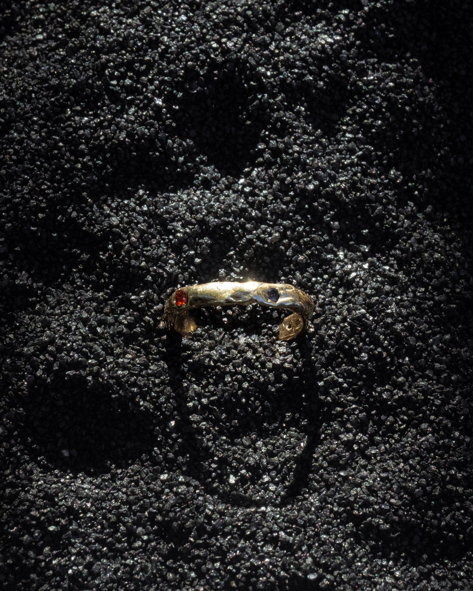 One of a Kind Terrain Sapphire Gold Ring - Dea Dia