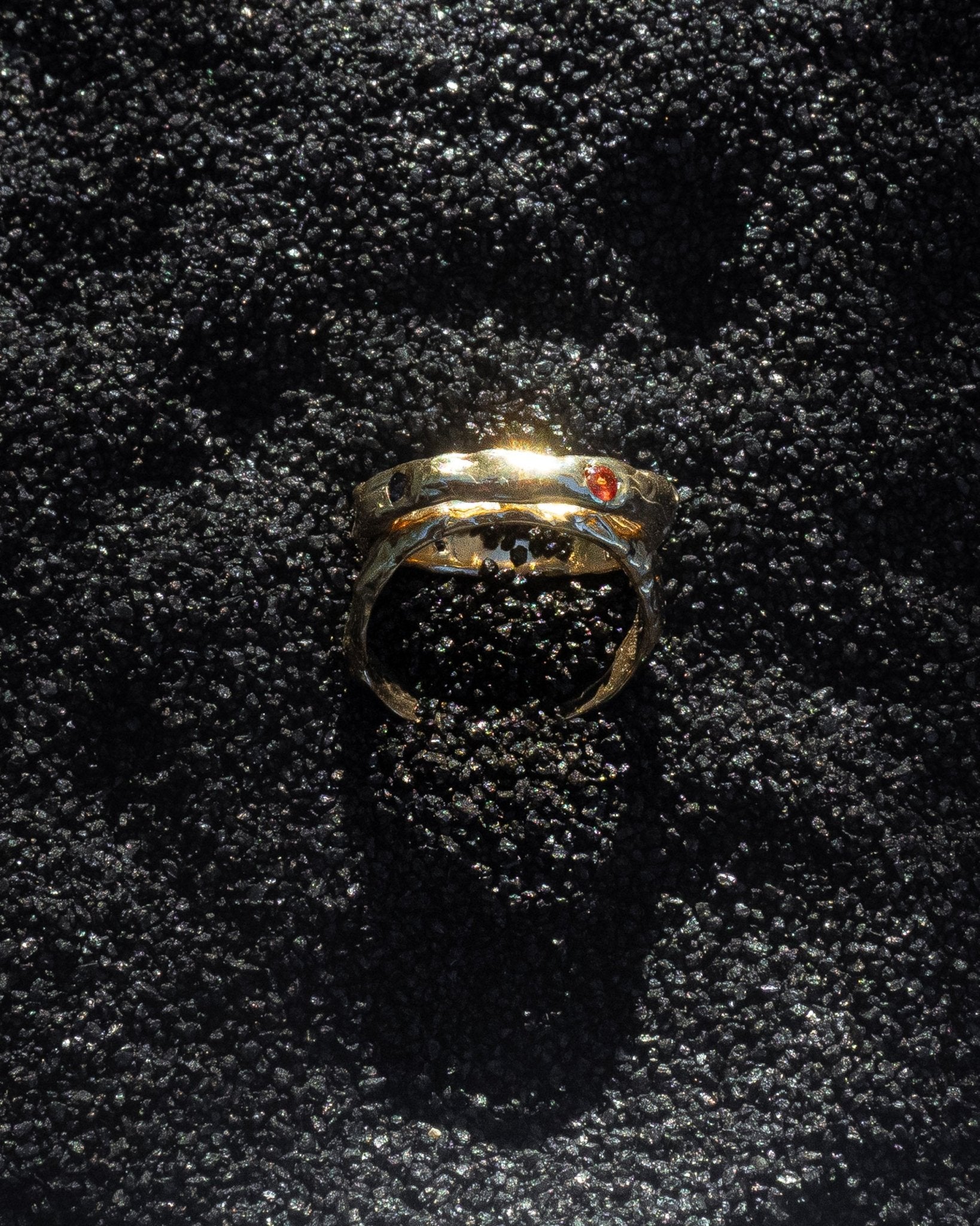 One of a Kind Terrain Sapphire Gold Ring - Dea Dia