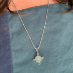 Opal Compass Charm, Australian Opal & Sapphire in Recycled Silver - Dea Dia