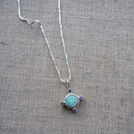 Opal Compass Charm, Australian Opal & Sapphire in Recycled Silver - Dea Dia