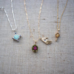 Opal Compass Charm, Australian Opal & Sapphire in Recycled Silver - Dea Dia