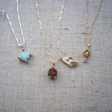 Opal Compass Charm, Australian Opal & Sapphire in Recycled Silver - Dea Dia