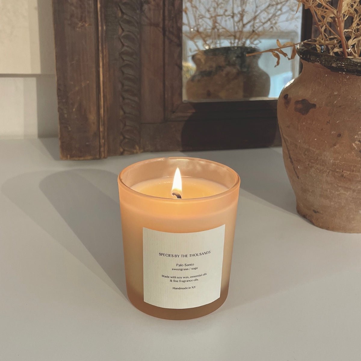 Palo Santo, Sweetgrass + Sage Handcrafted Scented Soy Candle - Dea Dia