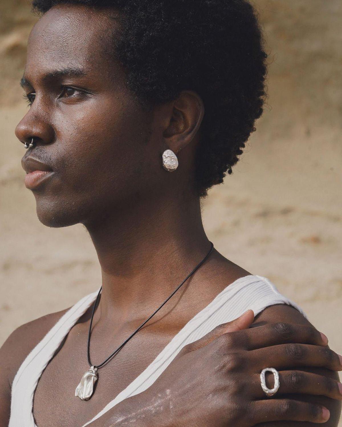 Panamint Silver Folded Pendant Necklace - Chain or Leather Cord - Dea Dia