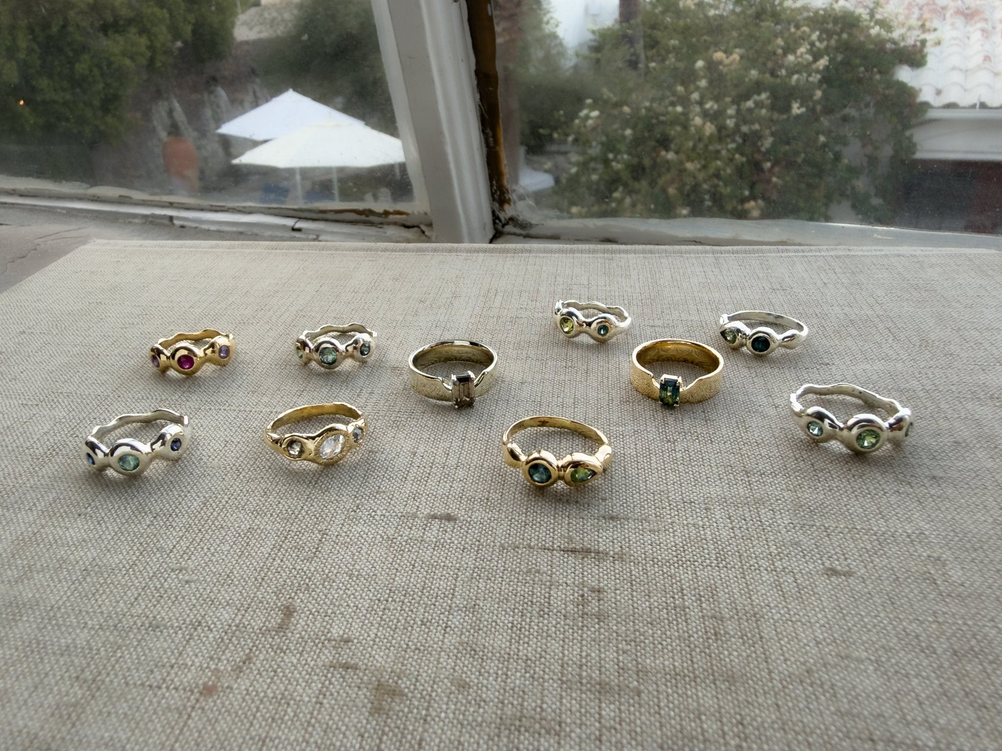 Pebble Ring, Ruby & Purple Sapphire in Solid 14k Gold - Dea Dia
